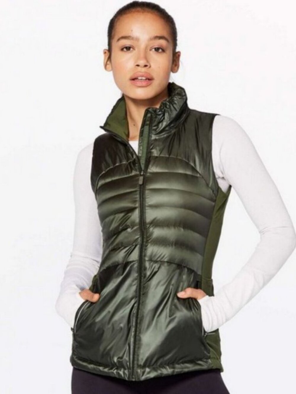 Lululemon Down For A Run Vest II /Gator Green Size 4